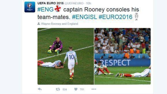 UEFA Euro 2016 twitterte diese Bilder der geschlagenen Engländer.