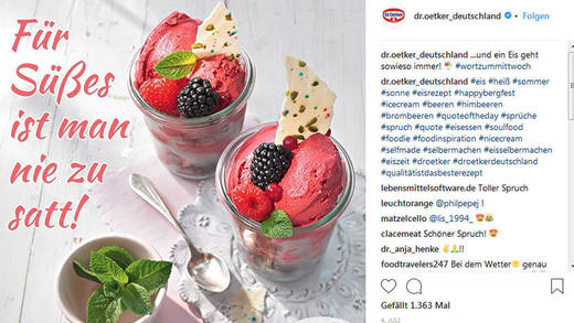 Dr. Oetker wirbt für selbstgemachtes Eis