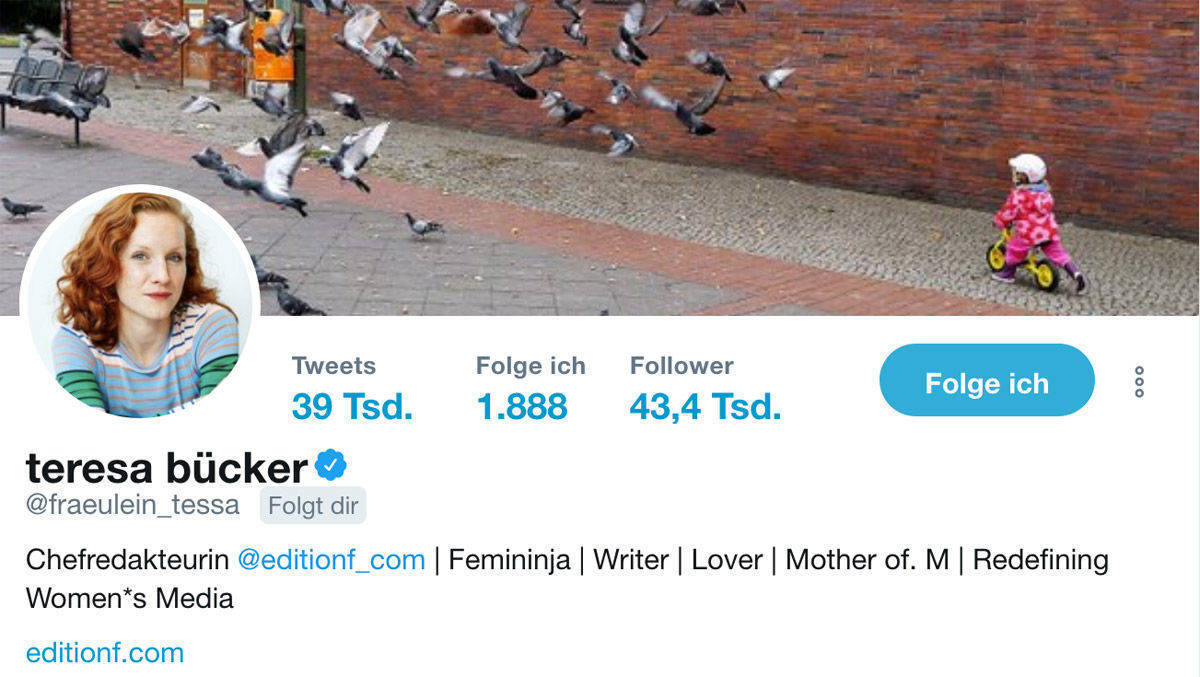 Teresa Bücker, Chefredakteurin von Edition F, gehört zu den einflussreichsten Influencern auf Twitter.