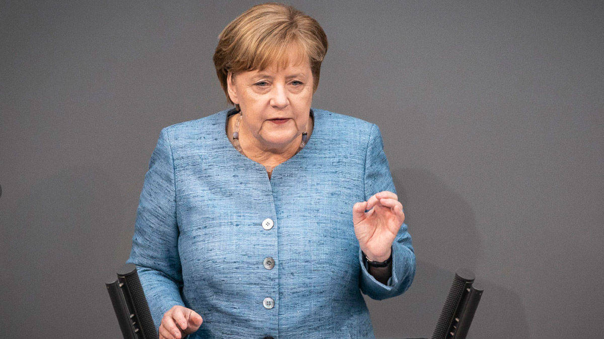 Angela Merkel, hier im Deutschen Bundestag. 