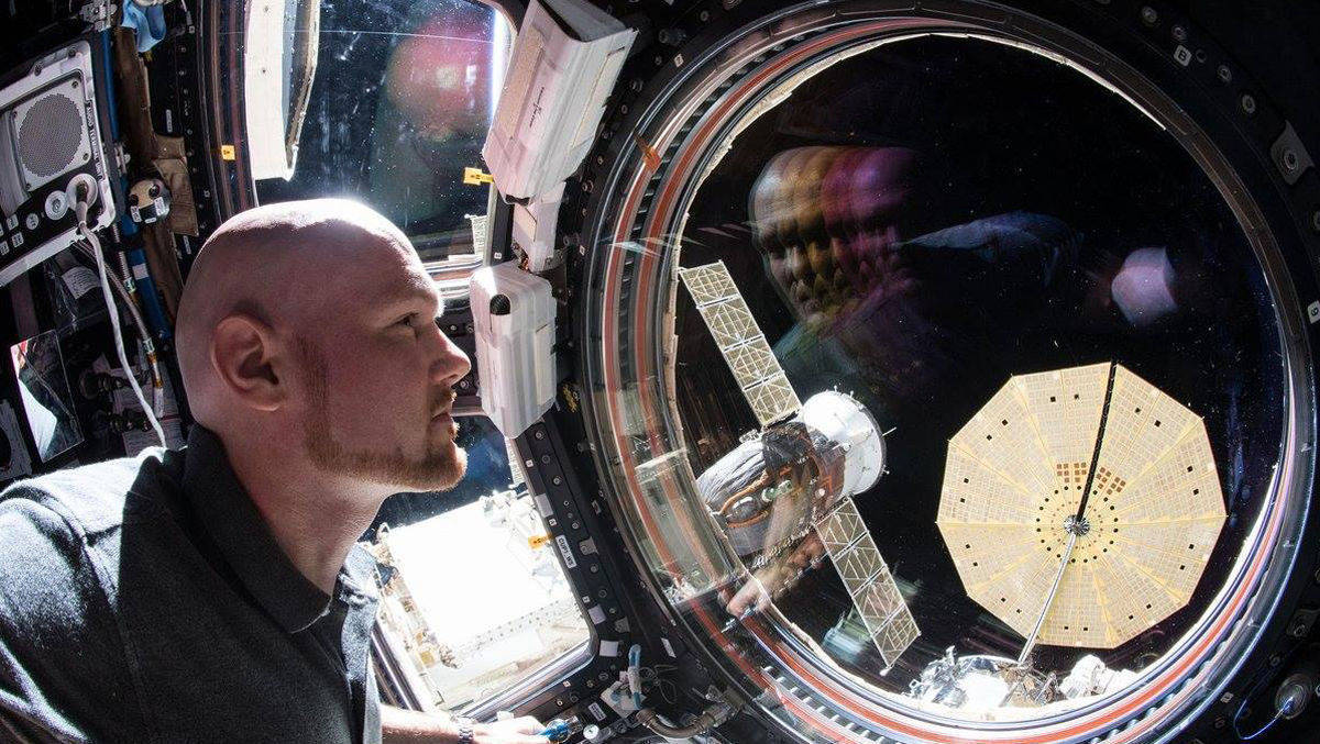 ESA-Astronaut Alexander Gerst auf der Internationalen Raumstation.