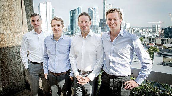 Die Manager von Rocket Internet (von li.): Johannes Bruder, COO, Oliver Samwer, CEO, Peter Kimpl, CFO, und Alexander Kudlich, Group Managing Director.