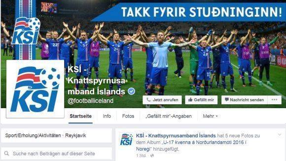 Das isländische Nationalteam zieht viele neue Facebook-Fans an.