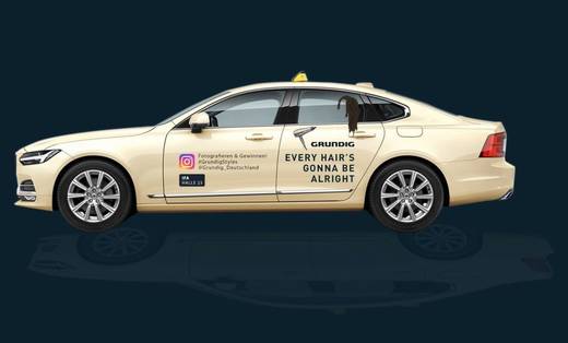 Grundig-Taxi-Aktion mit Bob Marley