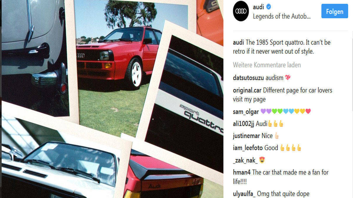 Audi bei Instagram