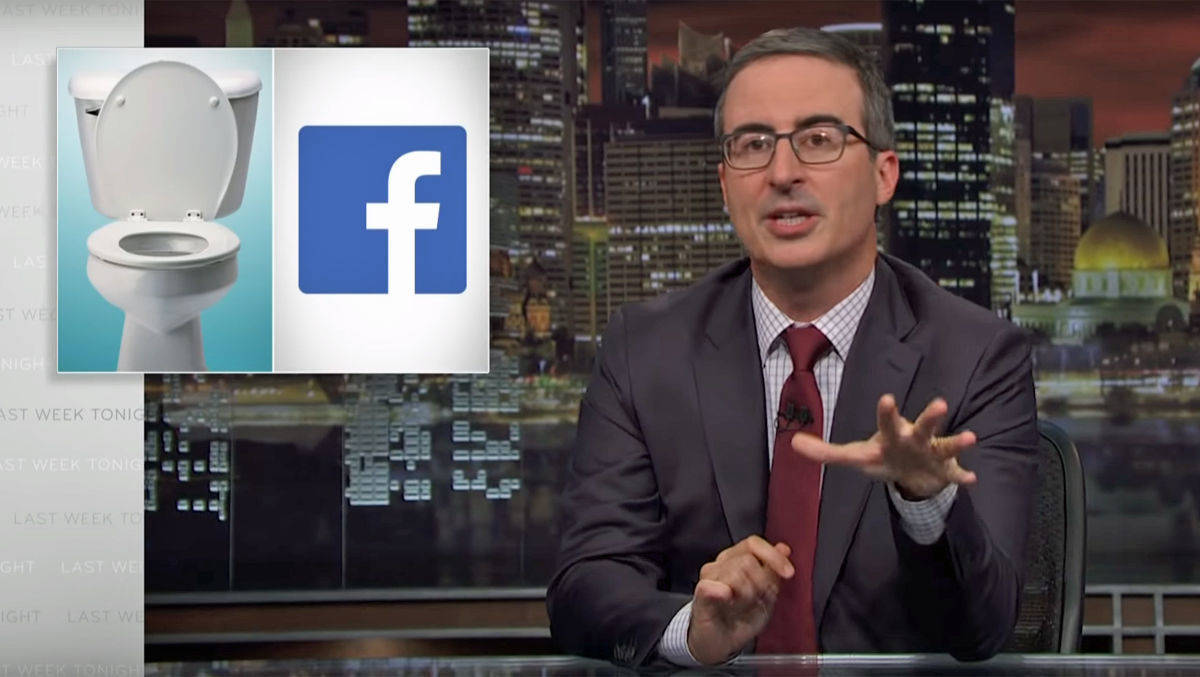 "We're a toilet", lautet der Claim, den HBO-Moderator John Oliver für Facebook dichtet.