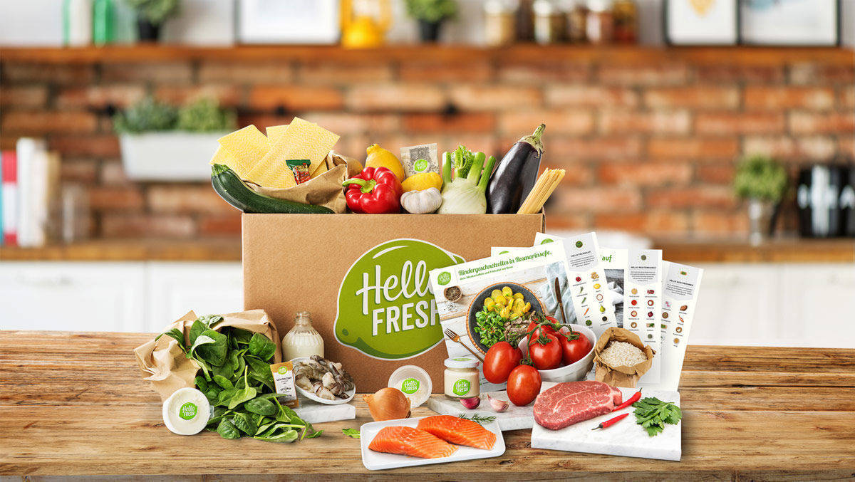 Hellofresh versendet in seinen Boxen fertig vorbereitet Mahlzeiten mit allen Zutaten.