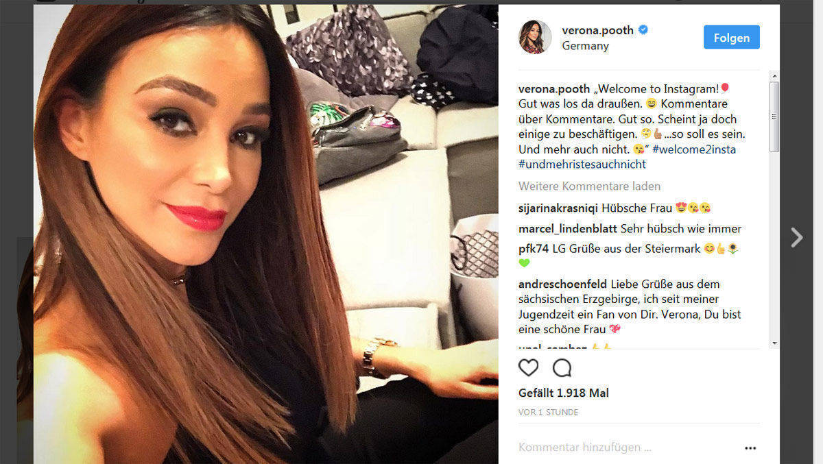 So präsentiert sich Verona Pooth heute bei Instagram.