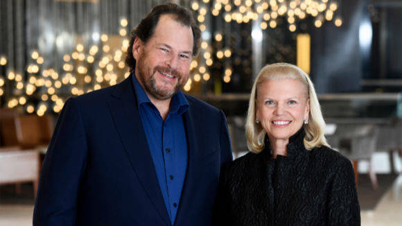 Salesforce-CEO Marc Benioff und IBM-Chefin Ginni Rometty haben