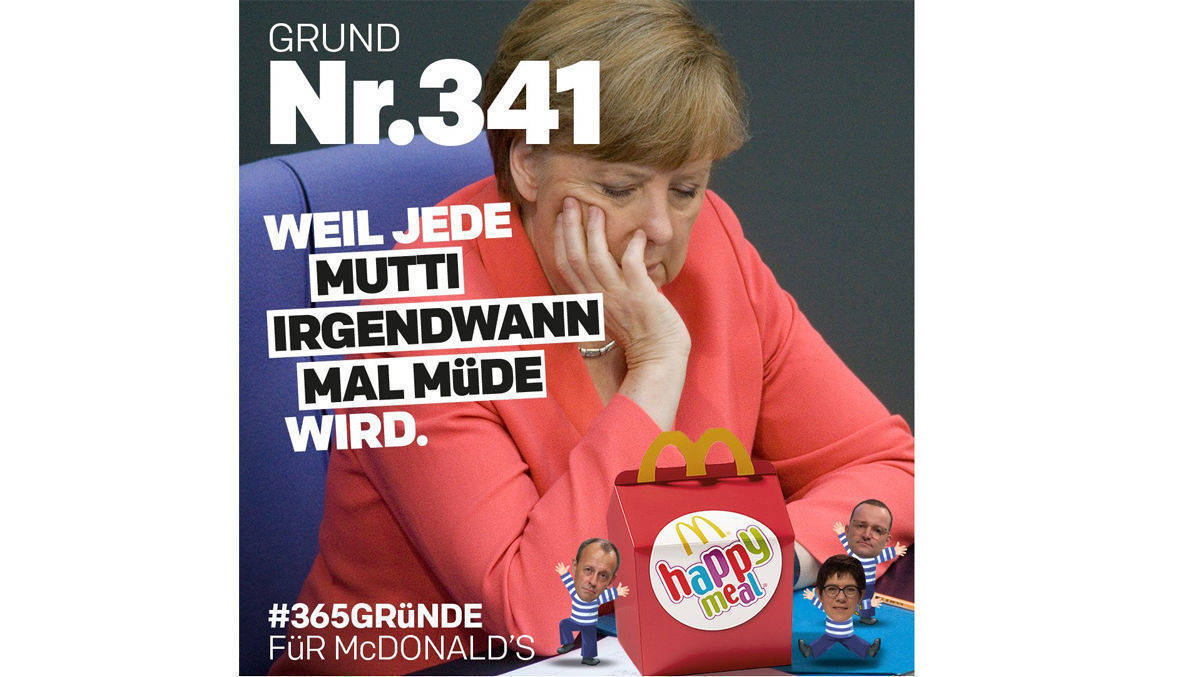 Das Twitter-Motiv von McDonald's zum CDU-Parteitag.