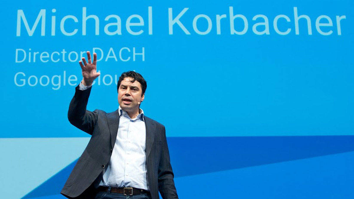 Keynote von Michael Korbacher, Director Google Cloud DACH, beim Google Cloud Summit 2017.