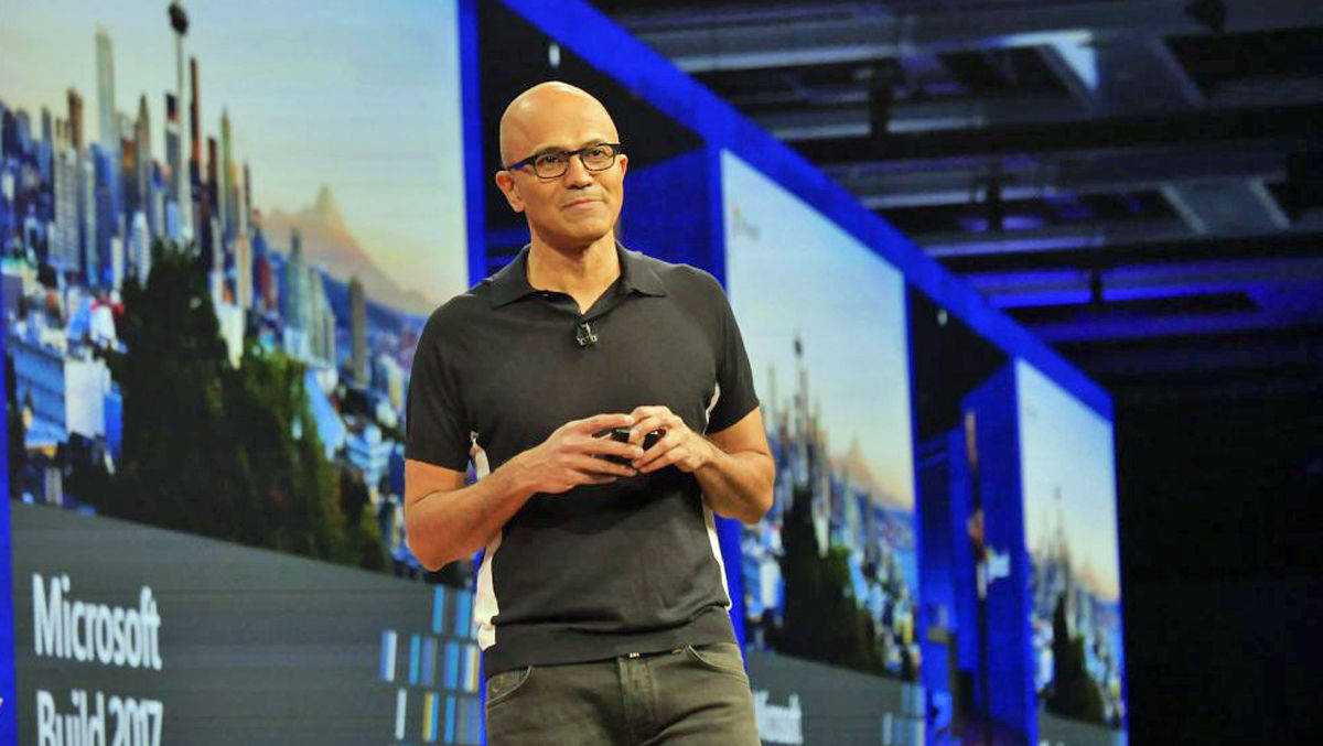 Microsoft-Chef Satya Nadella auf der Konferenz Build.