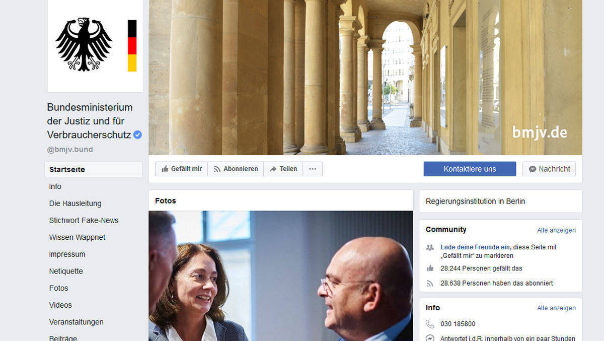 Das Justizministerium hat ordentlich in Facebook-Werbung investiert.