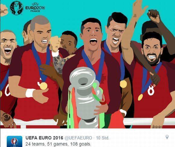 Die UEFA gratuliert Portugal auf Twitter