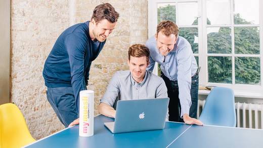 Ein Bild aus alten Tagen: Mymuesli-Gründer Max Wittrock (l.), Hubertus Bessau (m.) und Philipp Kraiss.