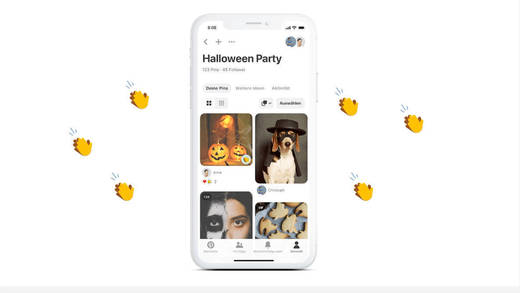 Applaus! Mit Emojis sollen Pinner besser in Gruppen zusammenarbeiten.
