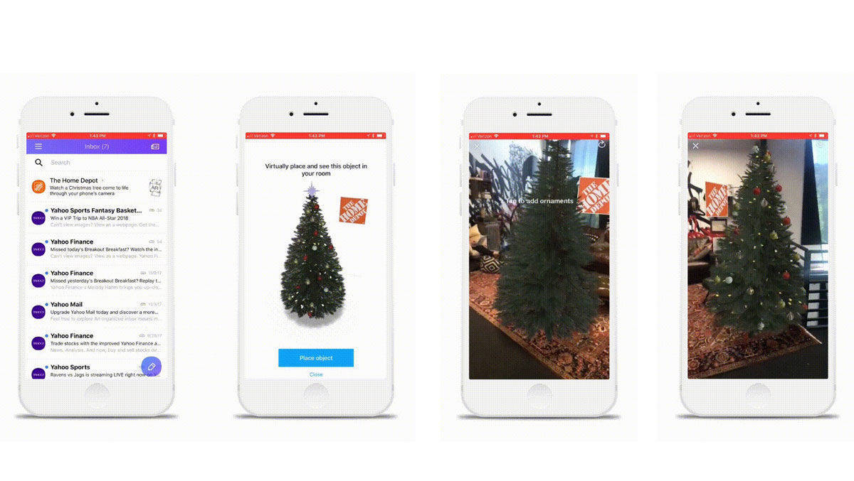 Augmented Reality zur Auswahl des Christbaums: Oath integriert Mobile AR für Werbekunden.