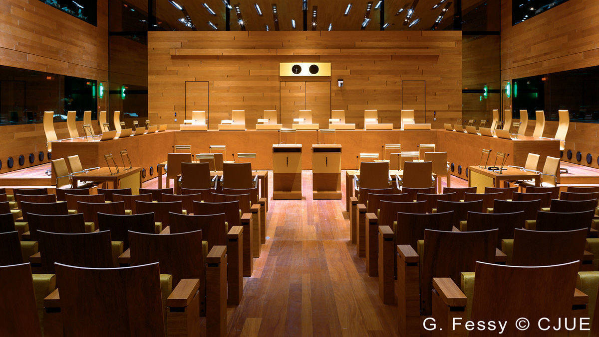 Ein Sitzungssaal des Europäischen Gerichtshofs. 