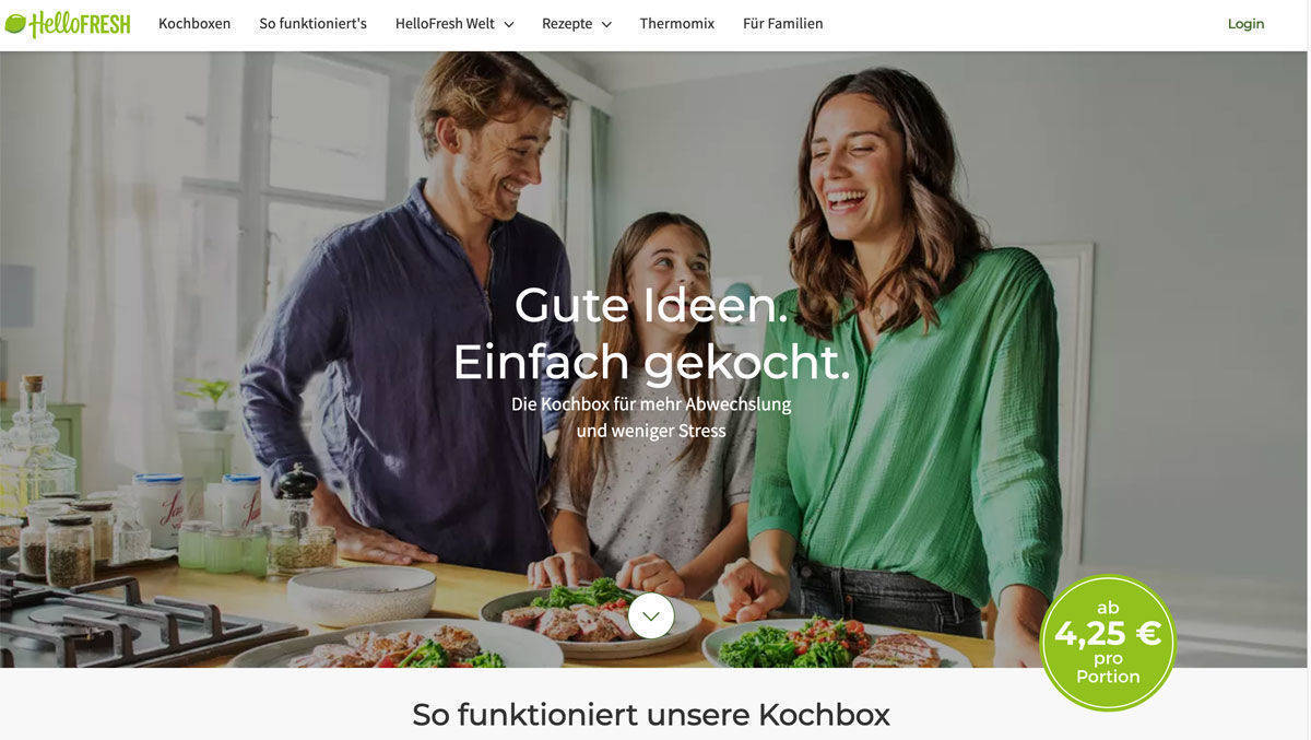 Hellofresh liefert Zutaten zum selbst Kochen nach Hause.