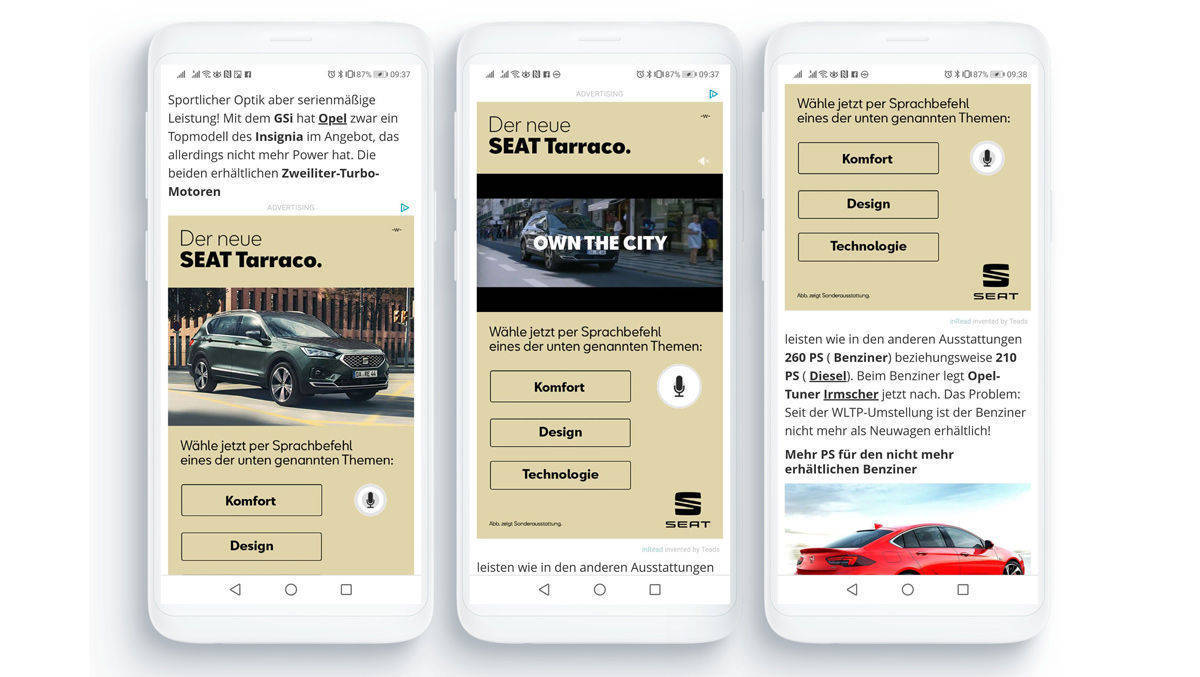 Per Sprachsteuerung konnten die Nutzer mit der Seat-Anzeige interagieren.