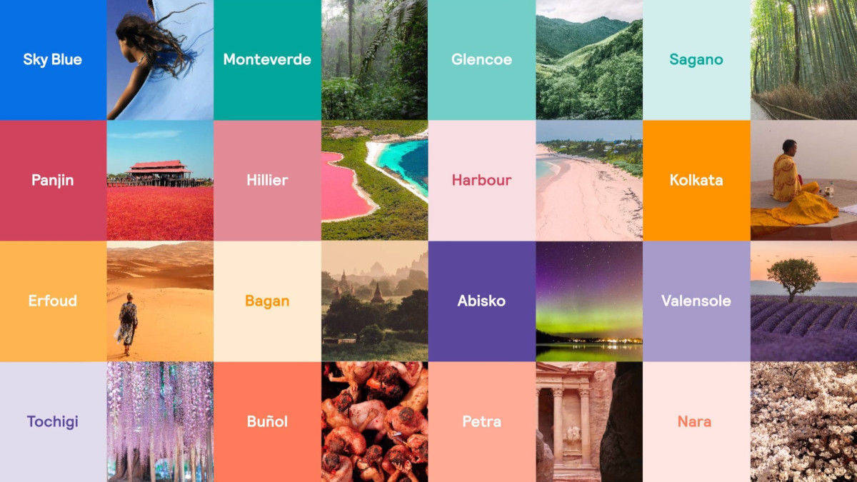 Die neuen Corporate Colors sind nach Städten oder Landschaften aus der ganzen Welt benannt.