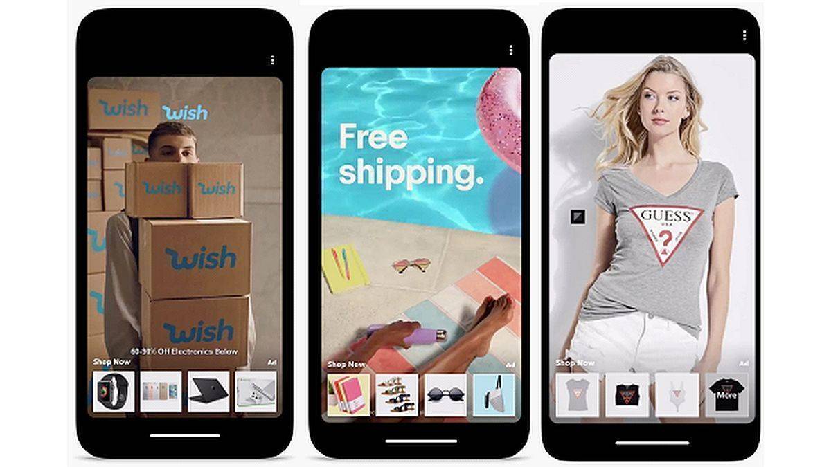 Wish.com, Ebay und Guess haben die Shoppable Snap Ads bereits getestet. 