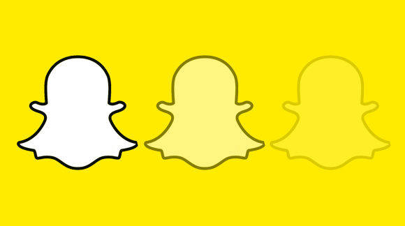 Snapchats Markenzeichen: weißer Geist auf knallgelbem Hintergrund.