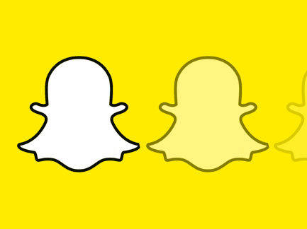 Snapchats Markenzeichen: weißer Geist auf knallgelbem Hintergrund