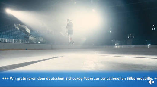 Knoppers feiert das Eishockey-Team.