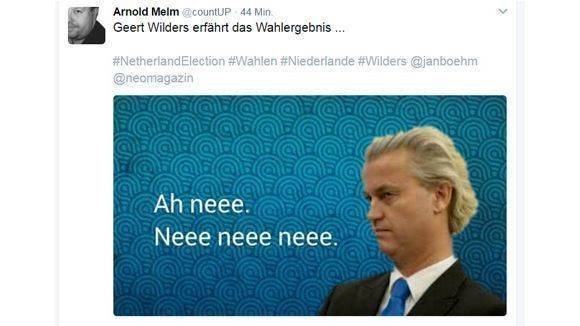 Viele Nutzer wie @countUP scherzen über die Politiker Geert Wilders.