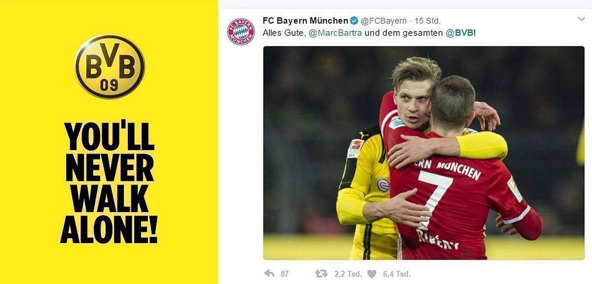 Die "Bild"-Zeitung widmet ihre letzte Seite dem BVB, viele Vereine wie der FC Bayern München bekunden ihre Solidarität. 