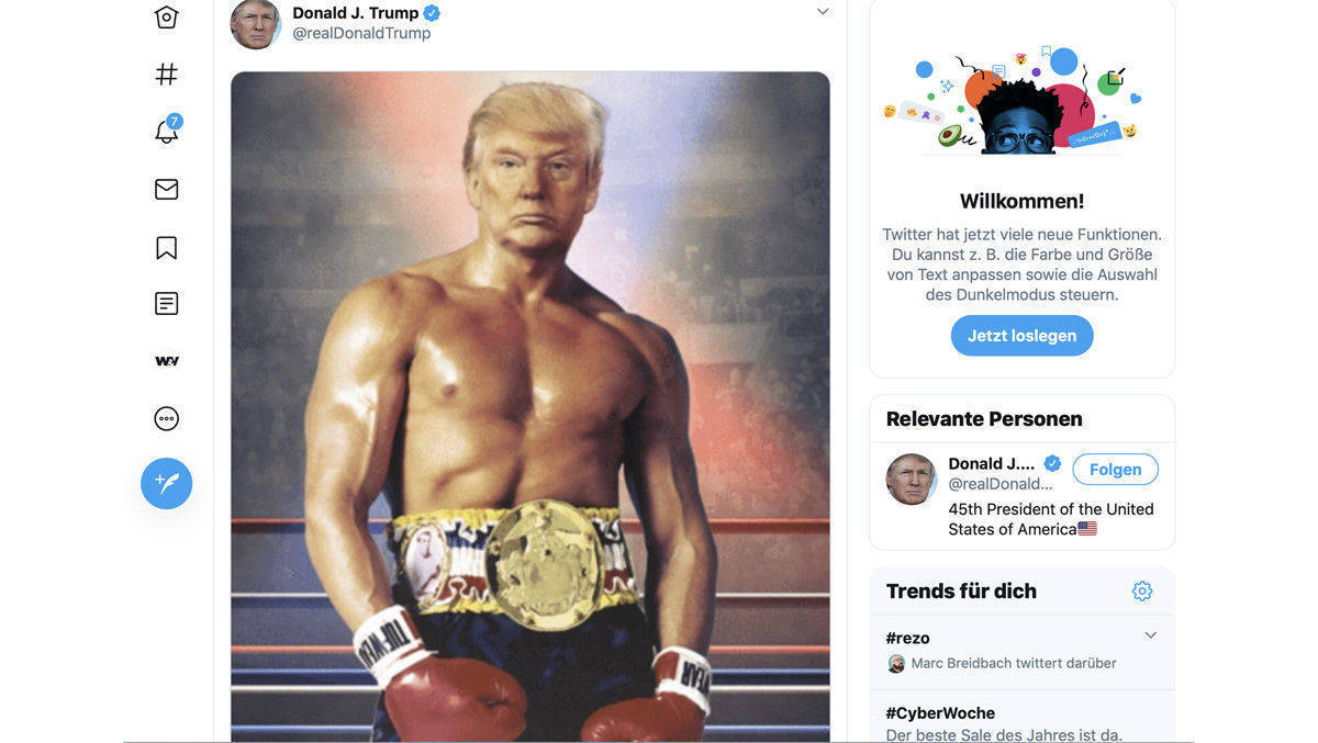 Der US-Präsident persönlich twitterte diese Fotomontage.
