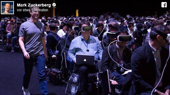 Mark Zuckerberg wirbt auf der MWC für Virtual Reality.