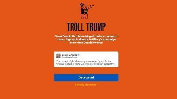 US-Präsidentschaftskandidatin Hillary Clinton sammelt mit dem Tool "Troll Trump" Spenden für jeden Tweet, den ihr Gegner Donald Trump absetzt. 