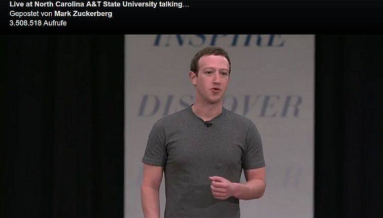 Auf seiner Tour durch die USA trat Zuckerberg jetzt in North Carolina auf.