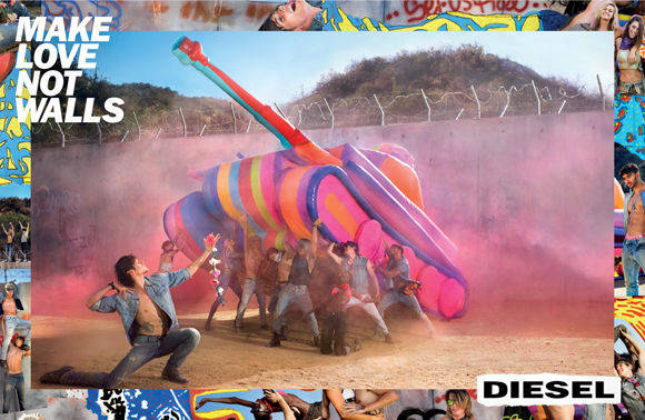 Der aufblasbare "Love-Panzer" von Diesel als Instagram-Motiv.