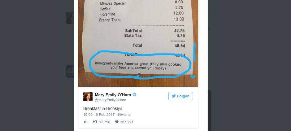 Dieses Restaurant zeigt seine Solidarität mit Immigranten. 