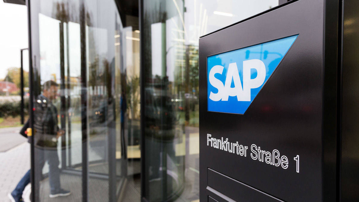 SAP-Firmeneingang in Frankfurt.