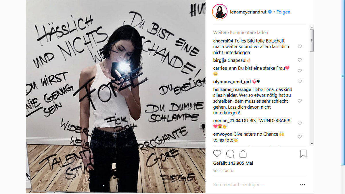 Lena Meyer-Landrut und ihr viel beachtetes Selfie.