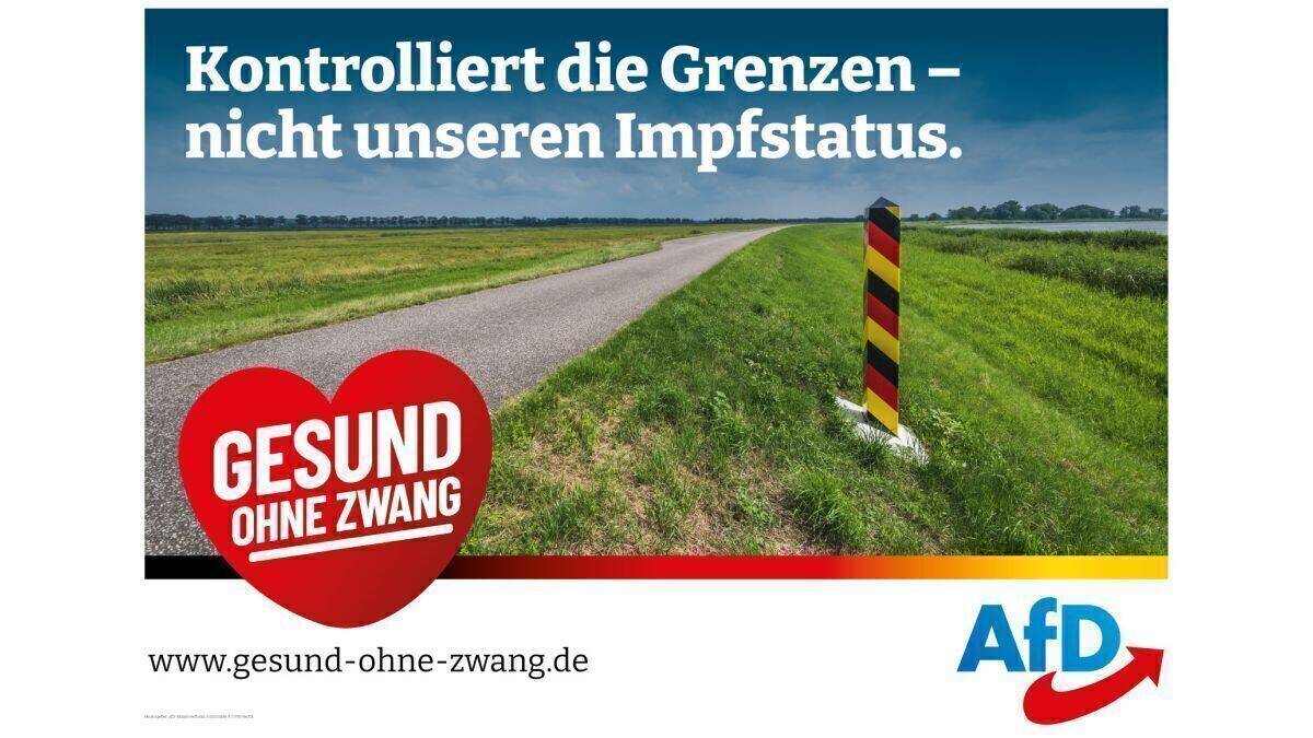 Eines der Motive der AfD-Kampagne gegen eine allgemeine Impfpflicht. 