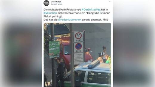In München schnell weg, in Zwickau nach wie vor erlaubt: Die Wahlplakate der Neonazi-Partei "Der III. Weg".