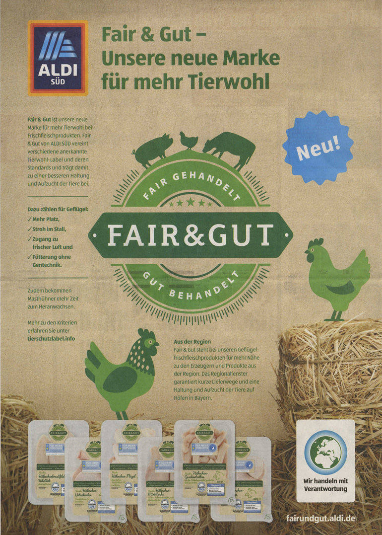 Mit dieser Anzeige bewirbt Aldi die neue Eigenmarke.