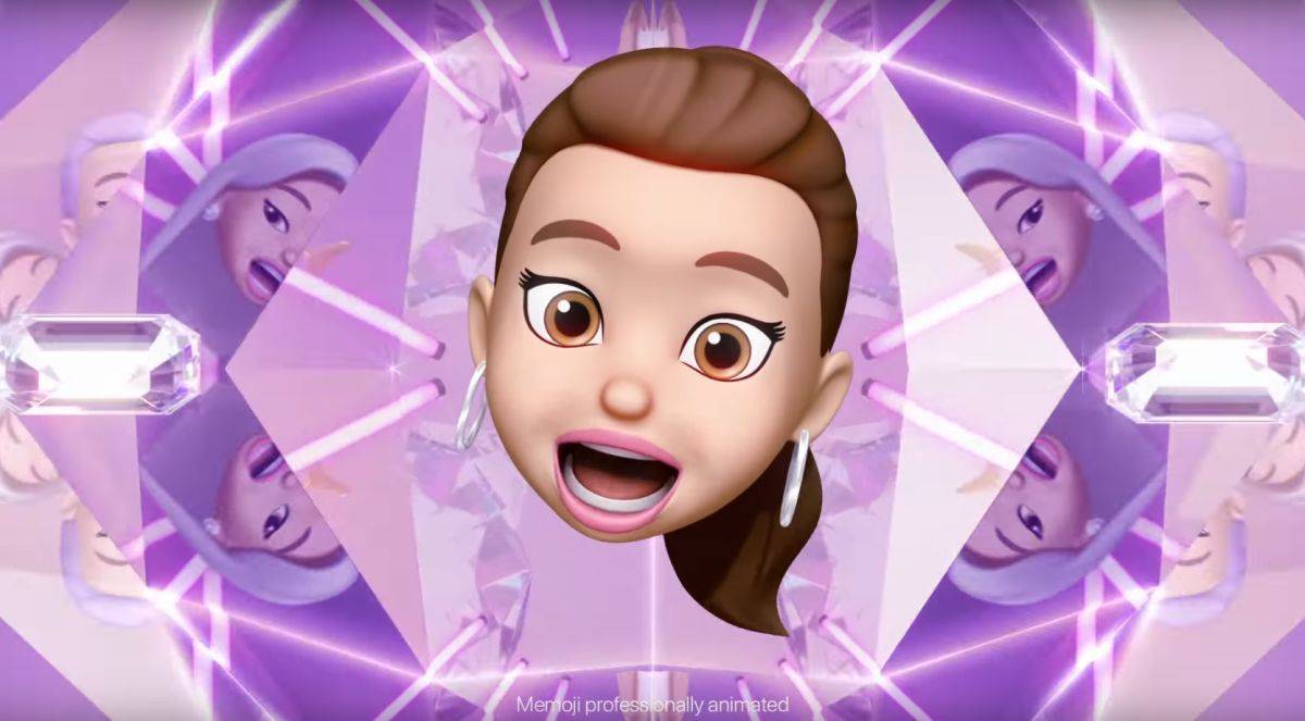 Ariana Grandes Memoji gibt für Apple den Song "7 Rings" zum Besten.