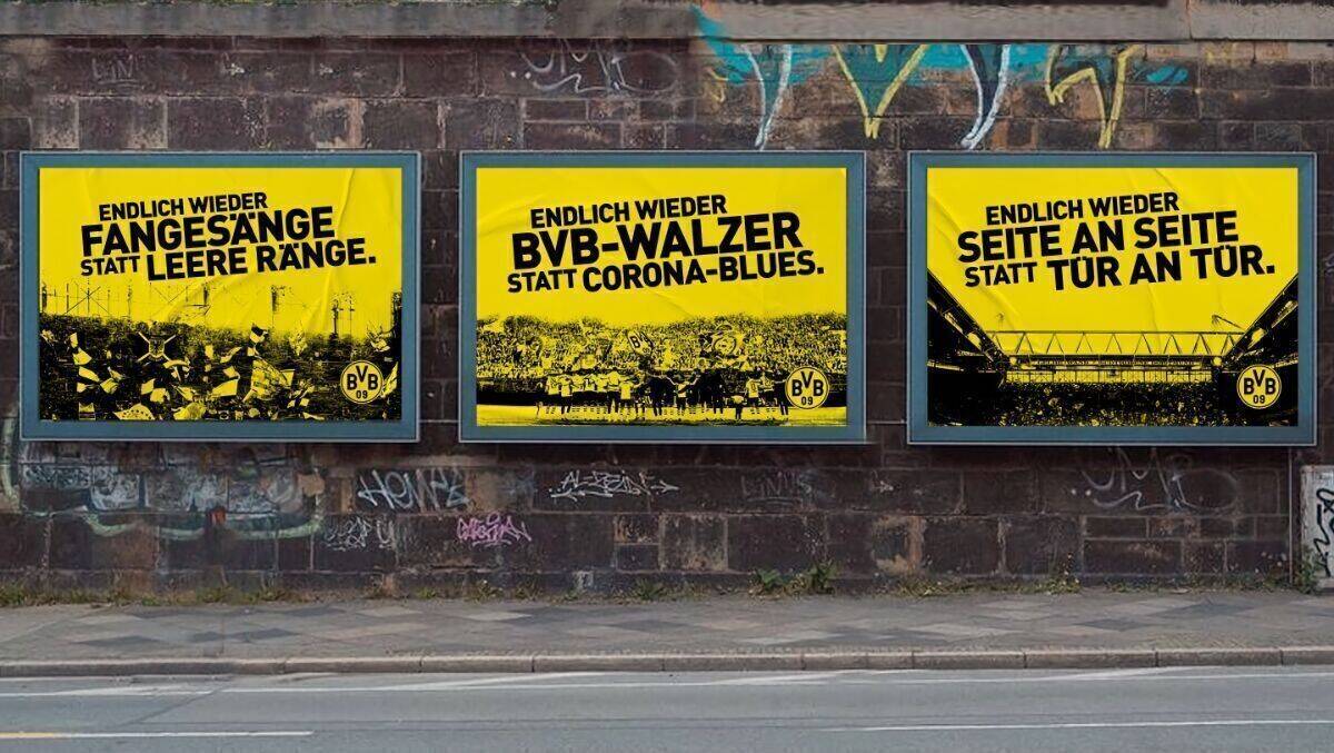 Der BVB begrüsst die ins Stadion zurückkehrenden Fans mit einer Plakatkampagne.
