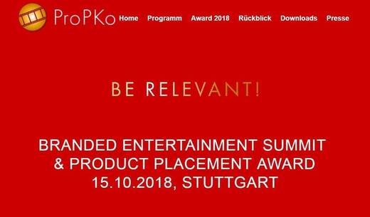 Neue Homepage des Awards: propko.de/award-2018/ 