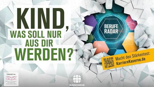 Mit Motiven wie diesen wendet sich die Bundeswehr an Eltern.