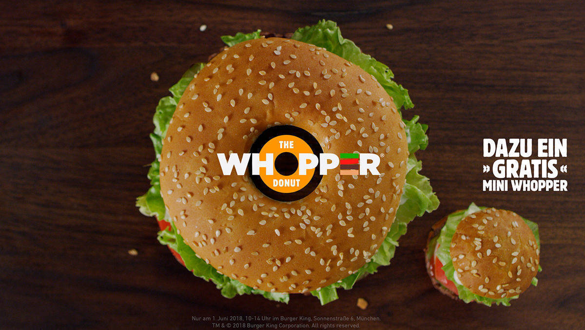 So sieht der Whopper Donut von Burger King aus.