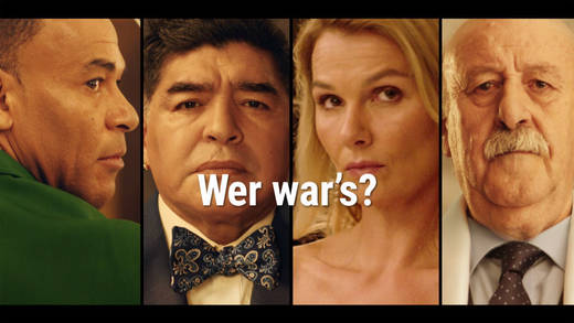 Bwin-Kampagne mit Cafu, Diego Maradona, Franziska van Almsick und Vicente del Bosque (v.l.)