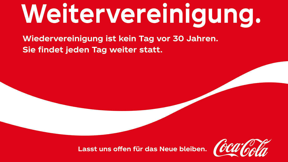 Die Wiedervereinigung nicht vergessen lassen, das will Coca-Cola mit seiner Kampagne