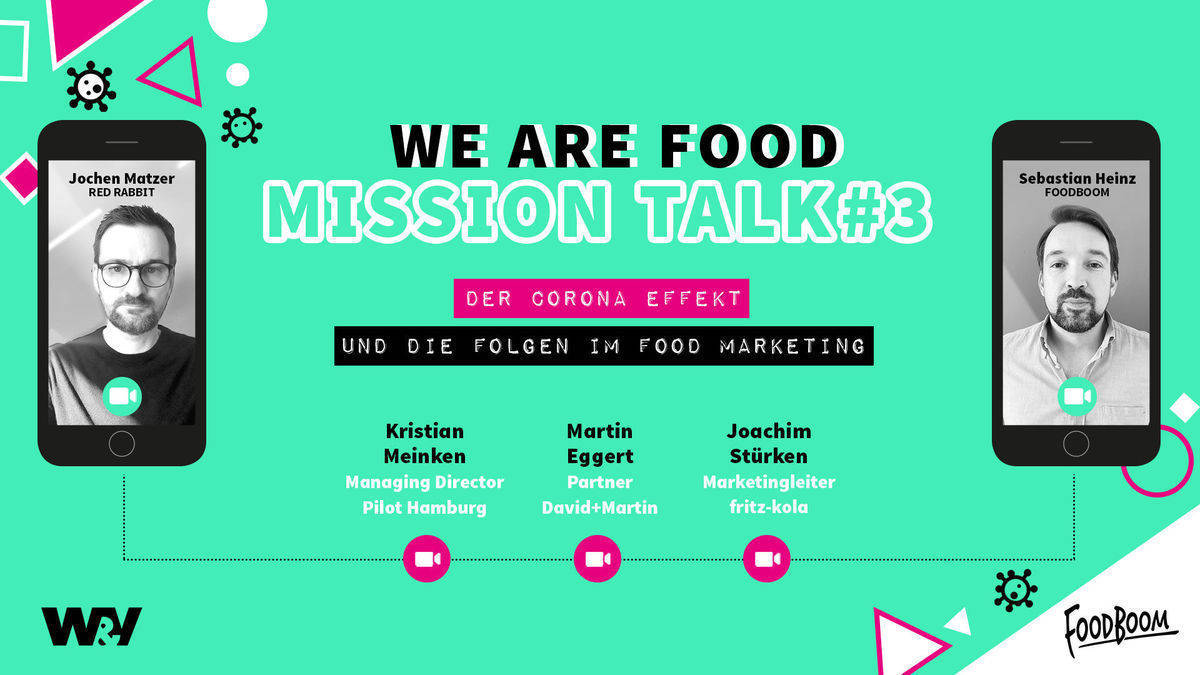 Der wöchentliche Food-Talk zu Corona. Heute mit Martin Eggert (David + Martin), Kristian Meinken (Pilot) und Joachim Stürken (Fritz-Kola).